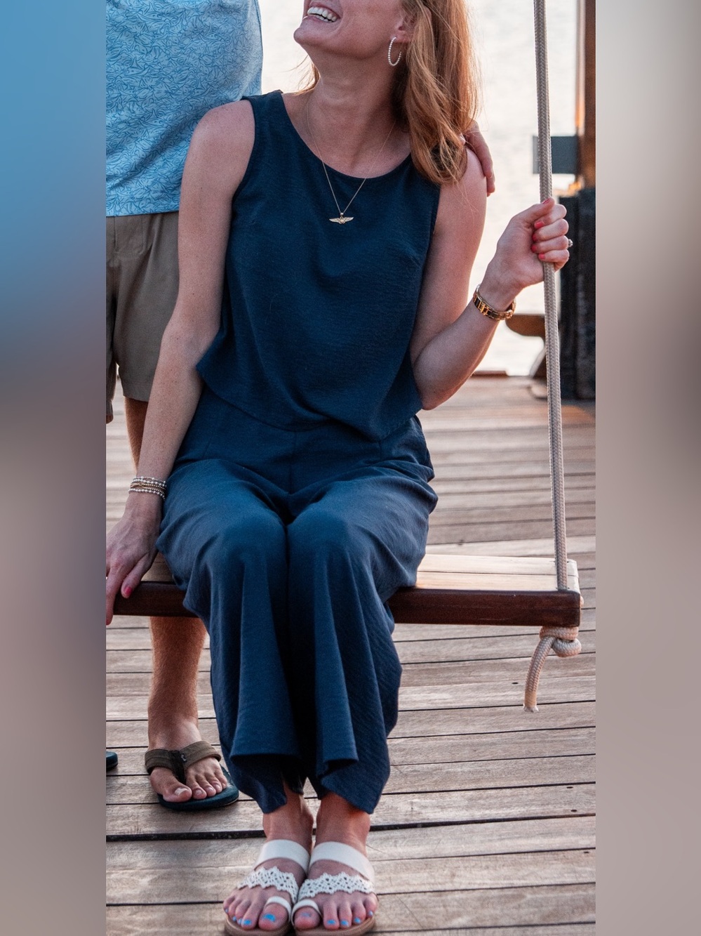 Sleeveless Navy Jumpsuit - Classic Women's Jumpsuit